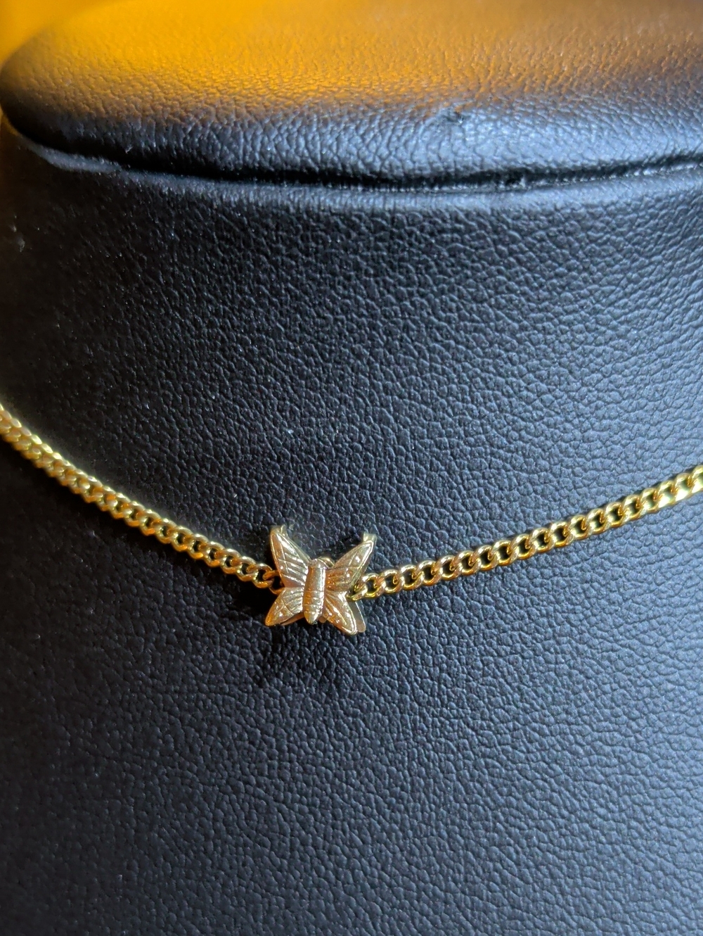 Butterfly 12 K Gold Plated Choker Collar Necklace